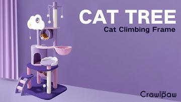 😺Cat Tree Purple Cat Climbing Frame Cat Tower Cat Scratching Board Toy Jumping Platform Cat Villa