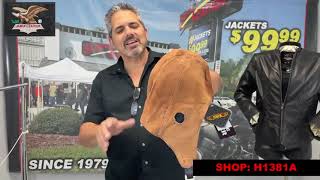 H1381A - Leather Aviator Helmet/Cap