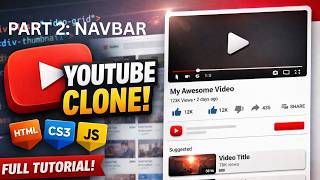 Create a YouTube Clone Using HTML, CSS & JavaScript | PART 2 - Navbar #coding #htmlcss