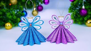 Cute Christmas Angels Ornaments Making From Glitter Foam👼ÁNGEL de Navidad🎄Рождественский АНГЕЛ