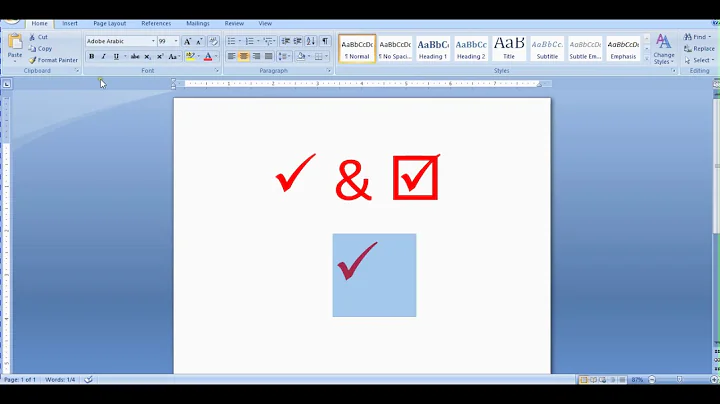 Insert Checkbox in Microsoft Word