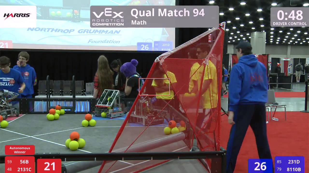 VEX Worlds 2016 - VRC High School - Math - Qual 94 (56B 2131C) 32 vs 103 (231D 8110B)