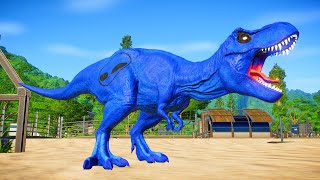 DINOSSAURO REX AZUL vs CARNOTAURO | Jurassic World Evolution 🦖 Jogo de Dinossauro