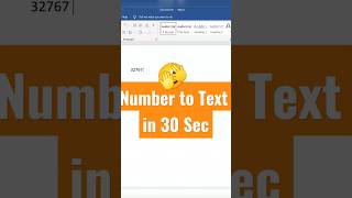 Convert Number to Text in MS Word #shorts