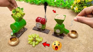 Diy tractor grapes juice machine mini science project #4 || flour mill || @KeepVilla || @MiniTheQ