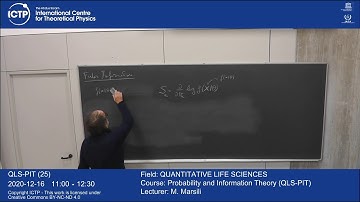 Probability and Information Theory (QLS-PIT) Lecture 25 -Part 1