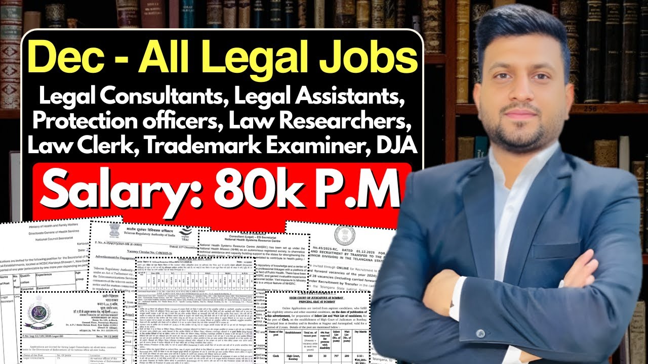 December - All Legal Jobs 🔥 | Freshers & Experienced | Smart & Legal Guidance