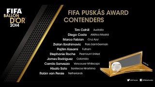 Fifa Puskás Award 2014 - Nominees Goals Featuring Zlatan, Diego Costa, James Rodriguez & Rvp