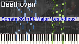 Beethoven - Sonata 26 in Eb Major "Les Adieux" Op 81a | Piano Synthesia | Library of Music