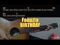 Faouzia - BIRTHDAY Easy Guitar Chord & Lyrics (cover)