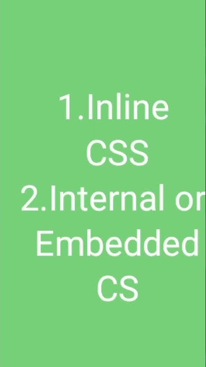 What Are Types of CSS || CSS Types || Cascading Style Sheets - YouTube