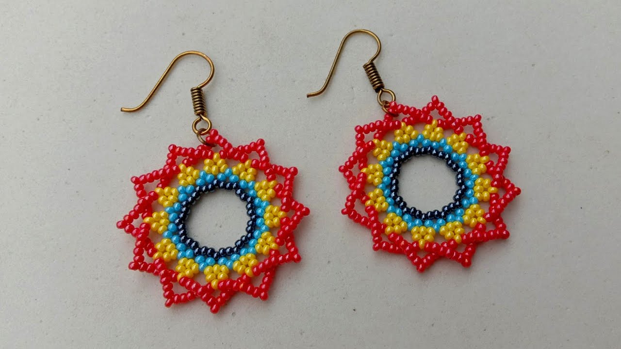 Colourful Seed Beads Earrings//How To Make Beaded Earrings//Handmade// Useful & Easy