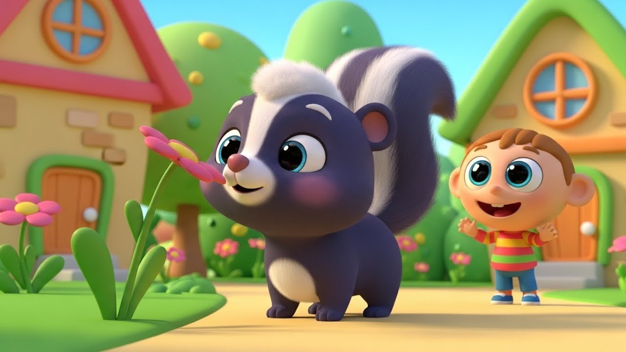 Um pequeno gambá bebê cheirou uma flor doce 🌸🦨 | Cantiga Infantil Divertida