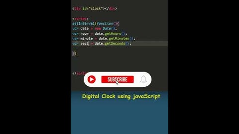 Digital Clock with #javaScript #js #javascriptengineer #short #shorts #shortsfeed #shortvideo #shots