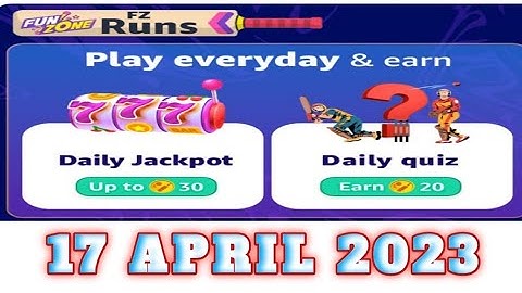 Amazon Funzone Everyday Runs Quiz Answers Today| 17 APRIL 2023|  @dailyquiztime #amazonquiz