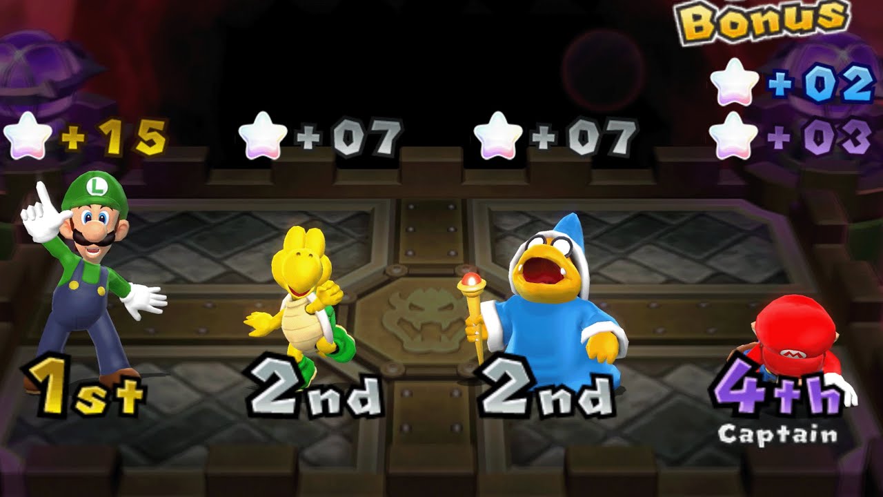 Mario Party 9 - Luigi vs Mario vs Koopa vs Magikoopa - Bowser Station (Master Difficulty)