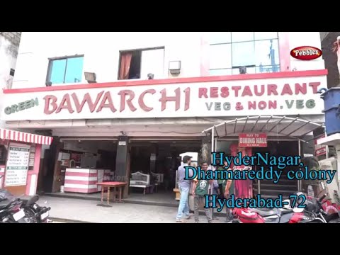 Indian Food Tour in Hyderabad || Green Bawarchi Restaurant, Hyder Nagar Hyderabad || Telugu Video