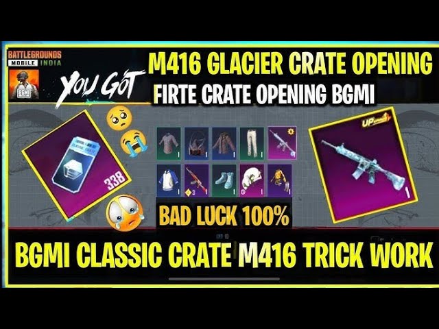 Opening 500+ Classic Crates | M416 Glacier Crate Opening | Pubg | Bgmi | Crate Opening in #PubgBgmi