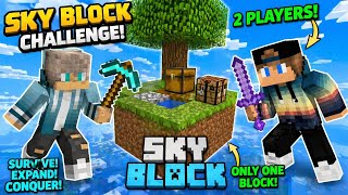 We Survived Skyblock with JUST One Block! 😱 (2 Player Challenge) in kannada 