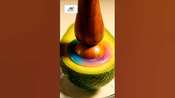 ASMR Rainbow Avocado Cutting | Crystal Oil Drop & Color Flow  #ai #asmr #satisfying