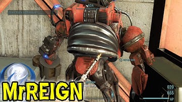 FALLOUT 4 - AUTOMATRON DLC - MASSIVE Robot Companion GLITCH