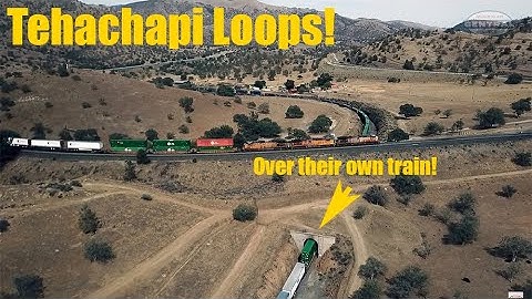 Union Pacific over Tehachapi Loop! Full Loops! (Drone video)
