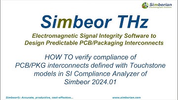 Compliance analysis of PCB/PKG interconnects defined with Touchstone models in Simbeor 2024.01