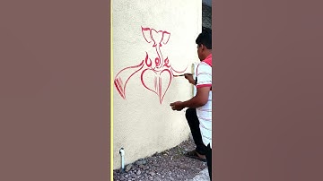 how to use brush with colour on the wall by pramod #calligraphymasters #art #calligraphy