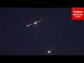 Missiles Seen Streaking Across The Sky Over Israel As Iranian Attacks Continue
