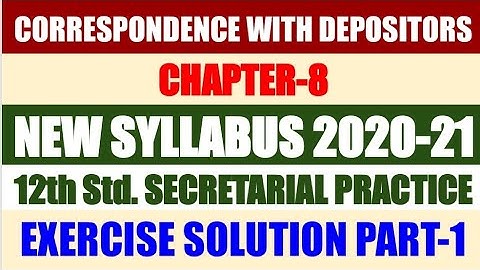 12th Secretarial Practice Chapter-8 Exercise Solution Part-1