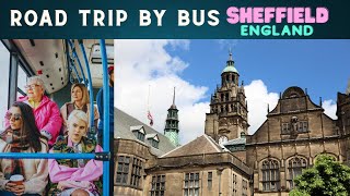 Road Trip by Bus Sheffield England, View from Bus Sheffield UK, Journey by Bus England