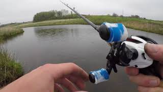 Fishing small pond for Nebraska Bass