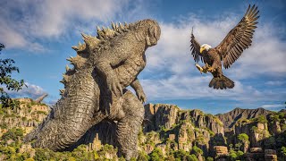 Supermassive Godzilla Stomps on Giant Eagle