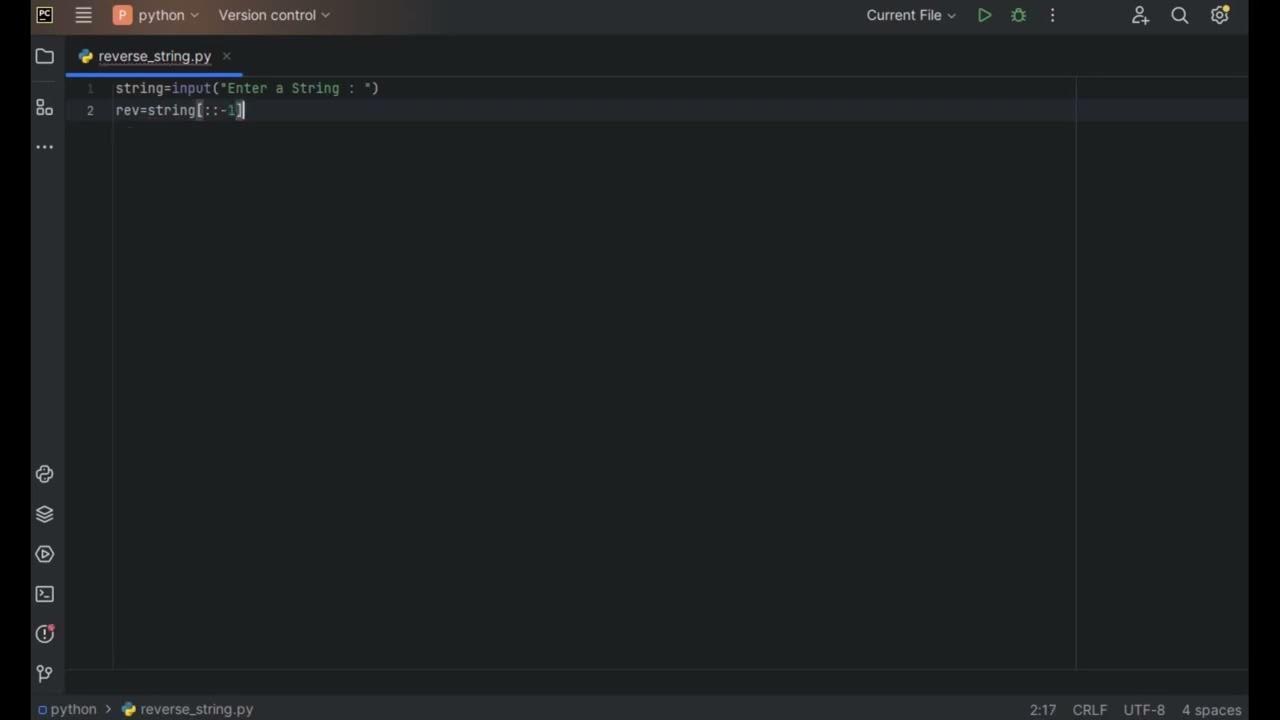 Reverse a String || Python || @RevealYourSkill - YouTube