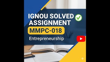IGNOU MMPC-018 Solved Assignment 2025-26 | Entrepreneurship | MBA