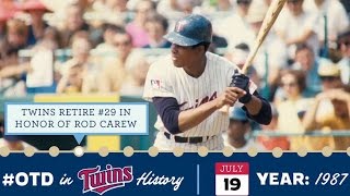 July 19, 1987, Carew's number retired