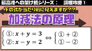 同値変形⑤（論理４－５）加減法の原理（東大理３の解説動画）