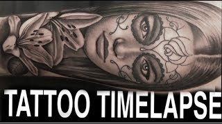 TATTOO TIMELAPSE | DAY OF THE DEAD PORTRAIT | CHRISSY LEE