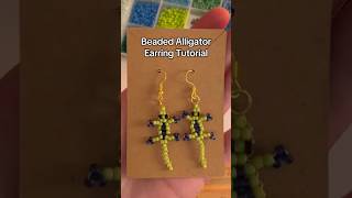 Beaded alligator earring tutorial 🐊 #beads #tutorial