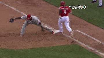 PHI@CIN: Rollins makes diving stop and robs Phillips