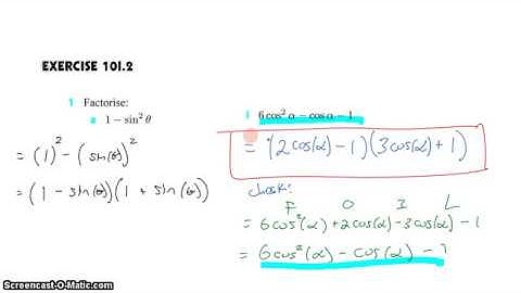 IB SL Math Topic 3 3 2 1 Factorizing with Trig Functions