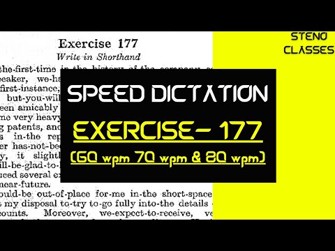 Speed Dictation Of Exercise 177 Pitman Shorthand English 2022 