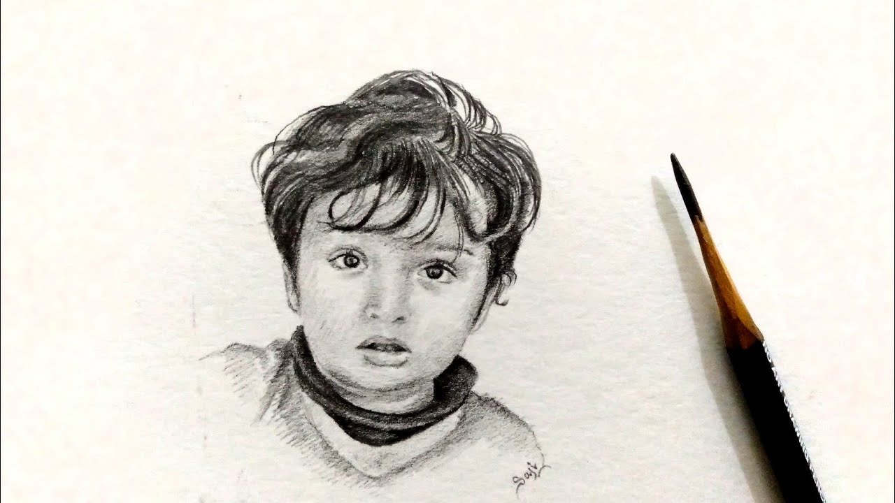 how to draw beautiful little Baby Realistic Drawing miniature sketch