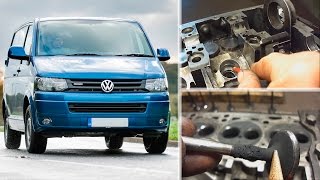 Volkswagen T5 AXE 2.5 - ремонт ГБЦ и тандемного насоса - (Repair on V.W. Cylinder Heads)