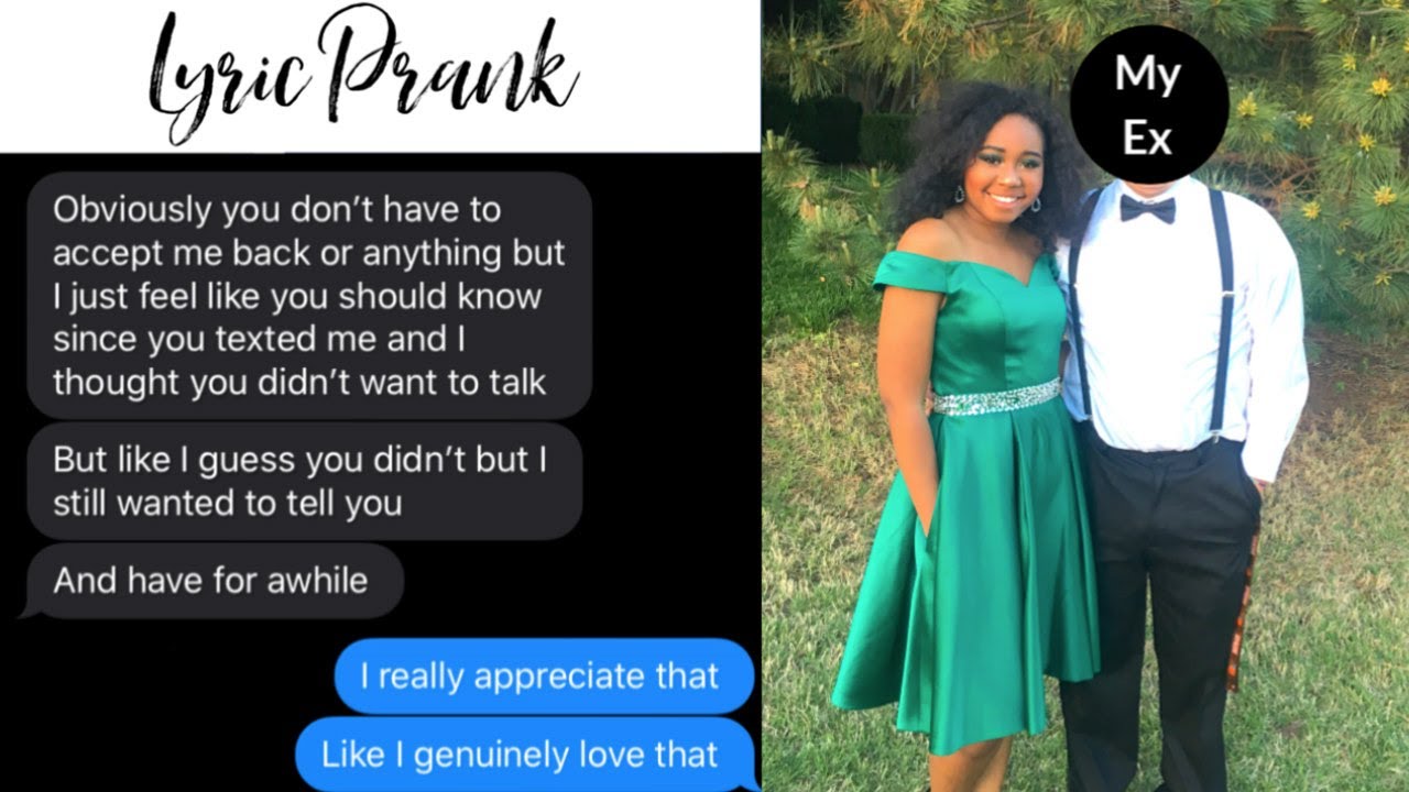 LYRIC PRANK ON EX BOYFRIEND - YouTube