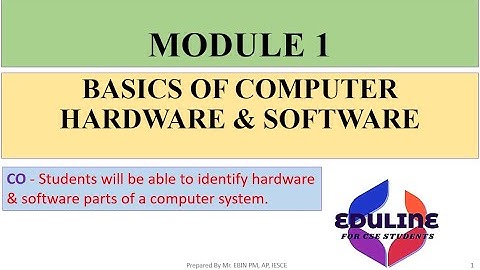 MODULE 1 - TOPIC 1 - BASICS OF COMPUTER ARCHITECTURE