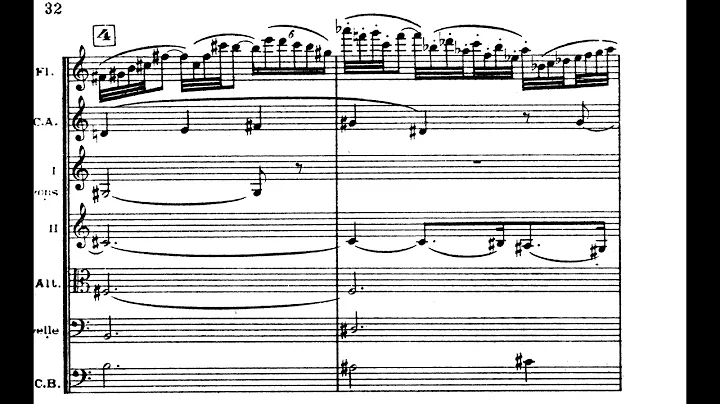 Arthur Honegger - Concerto da Camera for Flute, English Horn and Strings (1948) [Score-Video]