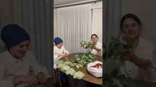 Almanyada köy hayatı ❤️🌹 Bağ yaprağından dolma sardık🌹#keşfet#yemek#video#vlog#shorts#almanya#aile