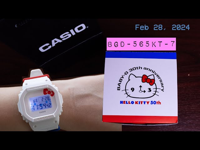 時計 2024 Casio BGD-565 Limited HELLO KITTY BGD565KT-7 | BABY-G DIGITAL White | CASIO