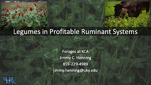 Legumes as Part of Profitable Ruminant Livestock S...
